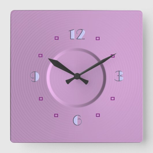 Rose pastel avec chiffres bleus> Horloges filles (Recto)