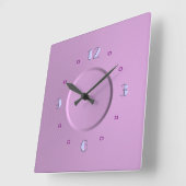 Rose pastel avec chiffres bleus> Horloges filles (Angle)