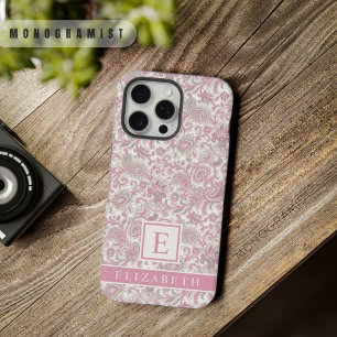 Rose pastel doux personnalisable blanc paisley