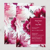 rose pastel fleurs abstraites roses invitation (Devant / Derrière)