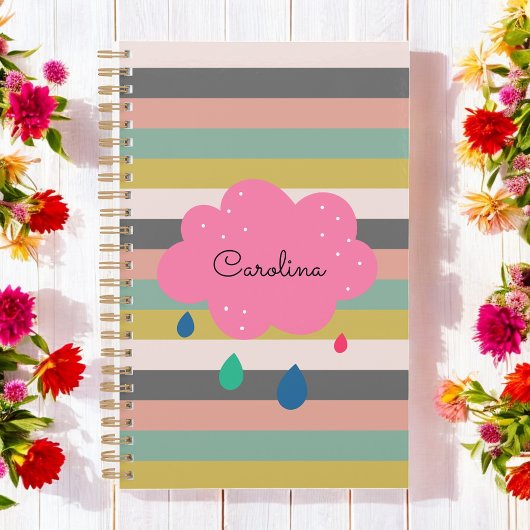 Rose Pastel Girls Stripes mignonnes