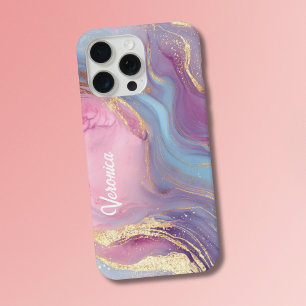 Rose pastel violet or marbré doré Abstrait