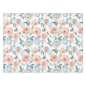 Rose Peach Blue Floral Aquarelle Nappe (Devant (Horizontal))