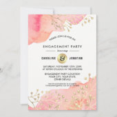 Rose | Peach Botanical Engagement Party Invitation (Devant)