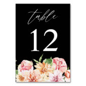 Rose & Peach Floral & Greenery Numéro de table -No (Dos)