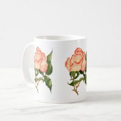 rose pêche aquarelle fleur Mug (Devant gauche)