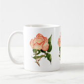 rose pêche aquarelle fleur Mug (Gauche)
