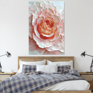 Rose Pêche et Rose Texture Art Mural Abstrait