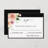 Rose & Pêche Floral & Verdure pas Repas RSVP V2 B (Devant / Derrière)