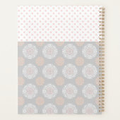 Rose Pêche Gris Points Monogramme Tendance (Dos)