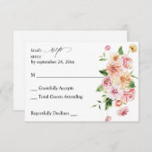 Rose & Pêcher Floral & Verdure pas Repas RSVP (Devant / Derrière)