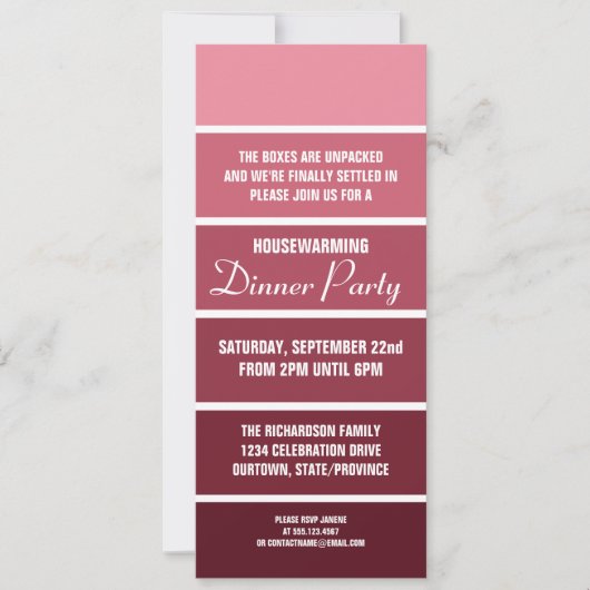 Rose Peinture Exemple Carte Ménage Invitation (Devant)