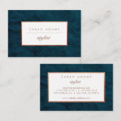 Rose personnalisé Gold Turquoise fourrure Cartes d (Devant / Derrière)