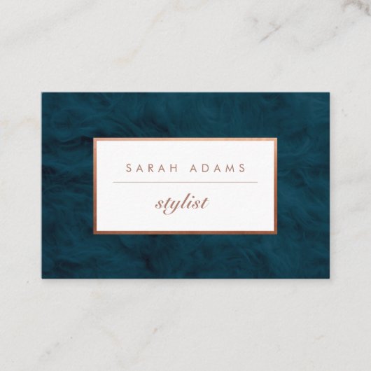 Rose personnalisé Gold Turquoise fourrure Cartes d (Devant)