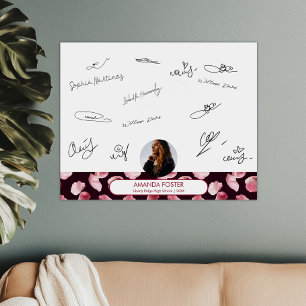 Rose Petals Photo Graduation Party Signer invité