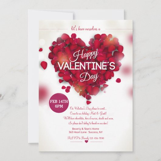 Rose Petals Valentine Invitation (Devant)