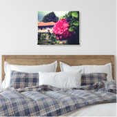 Rose, photo rustique, toile étirée d'été (Insitu(Chambre))