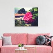Rose, photo rustique, toile étirée d'été (Insitu(Salon))