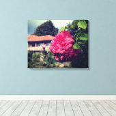 Rose, photo rustique, toile étirée d'été (Insitu (Plancher de Bois))