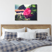 Rose, photo rustique, toile étirée d'été (Insitu(Chambre))