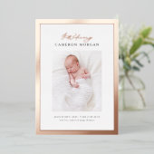 Rose photo Whimsical Faire-part de naissance Gold  (Debout devant)