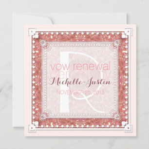 Rose Pink Déco Mariage Vow Renewal Invitation