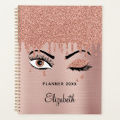 Rose Pink Gold Eyelashes Dripping Glitter (Devant)