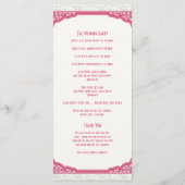 Rose Pink Ivory Lace Birds Programme de mariage (Dos)