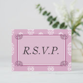 Rose Pink Mariage damassé RSVP (Debout devant)