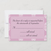 Rose Pink Mariage damassé RSVP (Dos)