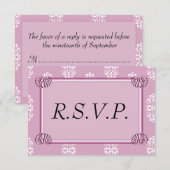Rose Pink Mariage damassé RSVP (Devant / Derrière)