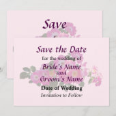 Rose Pink Rambler Save the Date (Devant / Derrière)