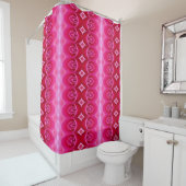 Rose Pinkey Ikat Zen Douche Rideau (En situation)
