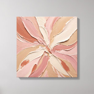 Rose Pivoine Texturée Pastel Rose Blush Impression