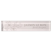 Rose | Plaque d'identification de bureau floral mi (Devant)