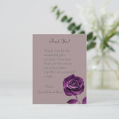 rose PLAT de pourpre du carte de remerciements 4x5 (Debout devant)