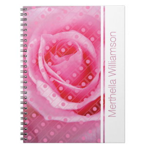 Rose Polka Pointe Carnet personnalisé Journal