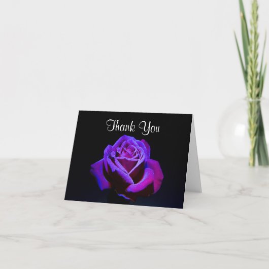 Rose Pourpre Avec Gouttes d'Eau Merci (Devant)