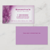 Rose pourpre de carte de rendez-vous de spa de (Devant / Derrière)