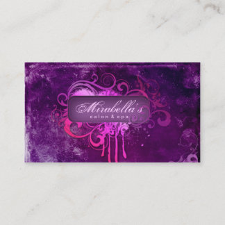 Rose pourpre de carte de visite de fleur de spa