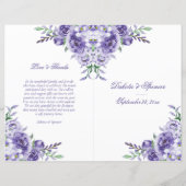 Rose pourpre | Élégant programme de cérémonie flor (Devant)