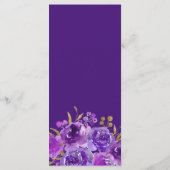 Rose pourpre et feuille d'or modifiable 3 menu de  (Dos)