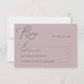 Rose Poussiéreuse Chic Typographie Mariage RSVP (Devant)