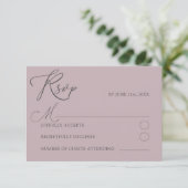 Rose Poussiéreuse Chic Typographie Mariage RSVP (Debout devant)