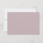 Rose Poussiéreuse Chic Typographie Mariage RSVP (Dos)