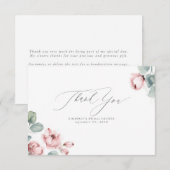 Rose Poussiéreuse Floral Élégant Petit Merci (Devant / Derrière)