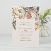 Rose poussiéreux et Faire-part de mariage rose pâl (Debout devant)