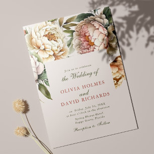 Rose poussiéreux et Faire-part de mariage rose pâl