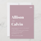 rose poussiéreux faire-part de mariage de texte mo (Devant)