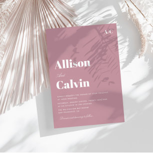 rose poussiéreux faire-part de mariage de texte mo